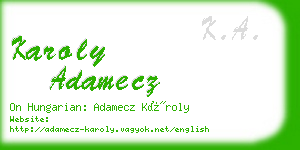 karoly adamecz business card